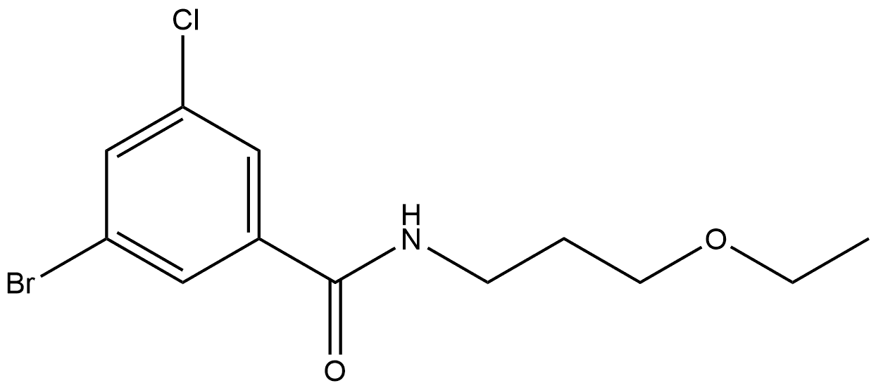 3-Bromo-5-chloro-N-(3-ethoxypropyl)benzamide Structure