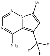 Pyrrolo[2,1-f][1,2,4]triazin-4-amine, 7-bromo-5-(trifluoromethyl)- Structure