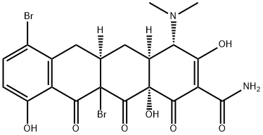 2-Naphthacenecarboxamide, 7,11a-dibromo-4-(dimethylamino)-1,4,4a,5,5a,6,11,11a,12,12a-decahydro-3,10,12a-trihydroxy-1,11,12-trioxo-, (4S,4aS,5aR,12aR)- Structure