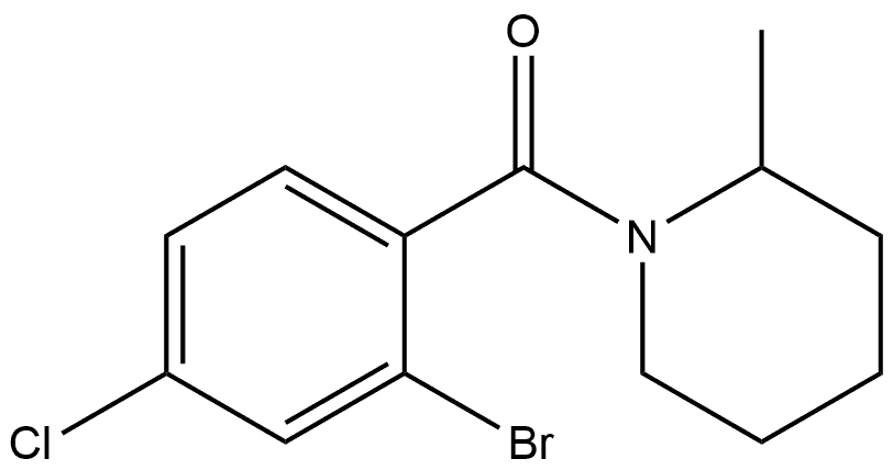 (2-Bromo-4-chlorophenyl)(2-methyl-1-piperidinyl)methanone Structure