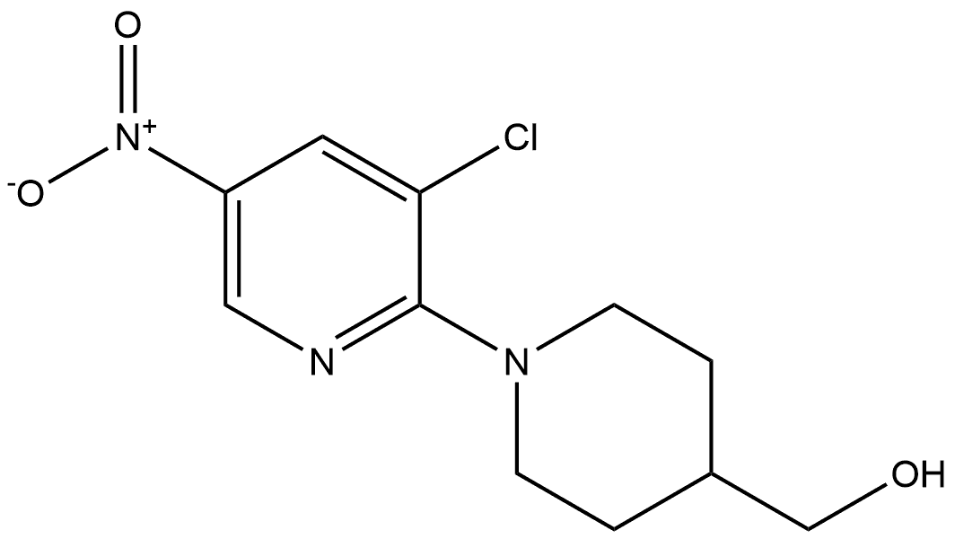 (1-(3-chloro-5-nitropyridin-2-yl)piperidin-4-yl)methanol Structure