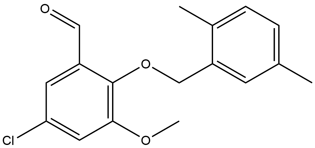 5-Chloro-2-[(2,5-dimethylphenyl)methoxy]-3-methoxybenzaldehyde Structure