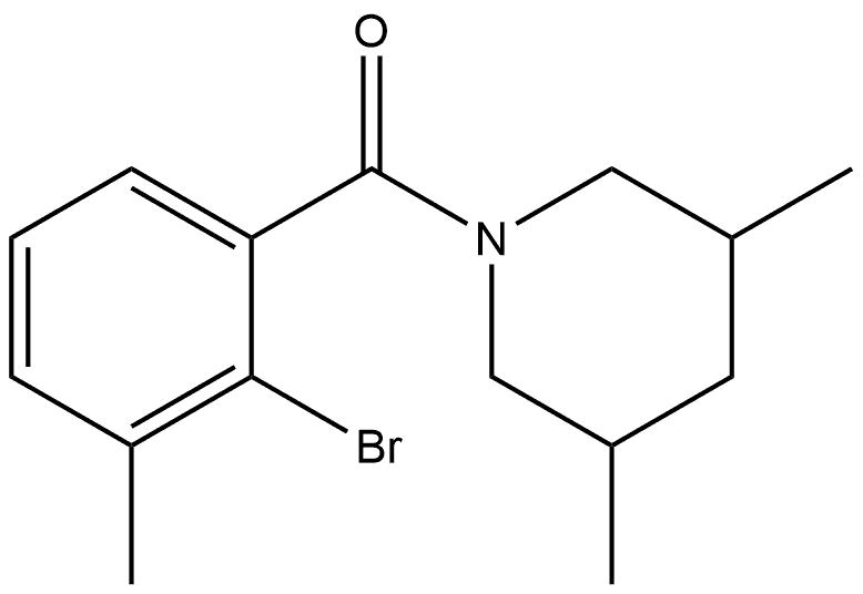 (2-Bromo-3-methylphenyl)(3,5-dimethyl-1-piperidinyl)methanone Structure