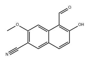 2-Naphthalenecarbonitrile, 5-formyl-6-hydroxy-3-methoxy- Structure