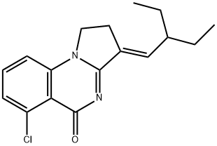 Pyrrolo[1,2-a]quinazolin-5(1H)-one, 6-chloro-3-(2-ethylbutylidene)-2,3-dihydro-, (3E)- Structure