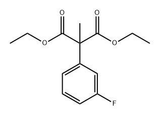 Propanedioic acid, 2-(3-fluorophenyl)-2-methyl-, 1,3-diethyl ester Structure