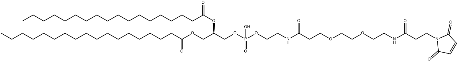 Octadecanoic acid, (1R)-21-(2,5-dihydro-2,5-dioxo-1H-pyrrol-1-yl)-4-hydroxy-4-oxido-9,19-dioxo-1-[[(1-oxooctadecyl)oxy]methyl]-3,5,12,15-tetraoxa-8,18-diaza-4-phosphaheneicos-1-yl ester Structure