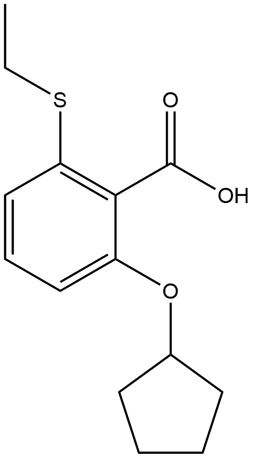 2-(Cyclopentyloxy)-6-(ethylthio)benzoic acid Structure