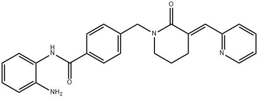 Benzamide, N-(2-aminophenyl)-4-[[(3E)-2-oxo-3-(2-pyridinylmethylene)-1-piperidinyl]methyl]- Structure