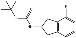 Carbamic acid, N-(4-fluoro-2,3-dihydro-1H-inden-2-yl)-, 1,1-dimethylethyl ester 구조식 이미지