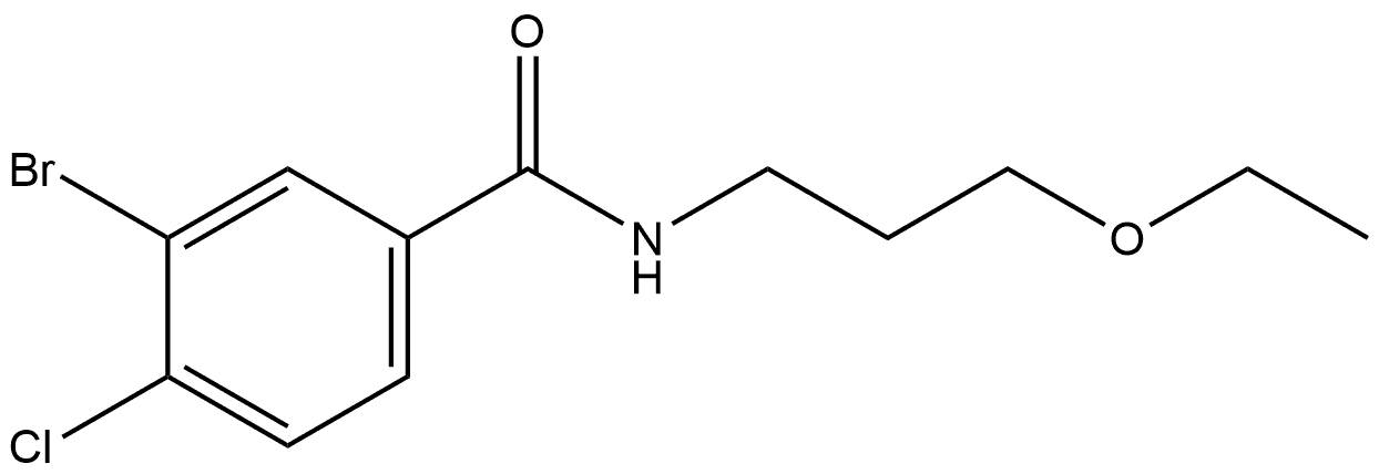 3-Bromo-4-chloro-N-(3-ethoxypropyl)benzamide Structure