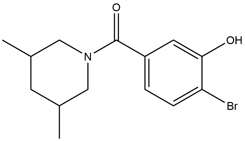 (4-Bromo-3-hydroxyphenyl)(3,5-dimethyl-1-piperidinyl)methanone Structure