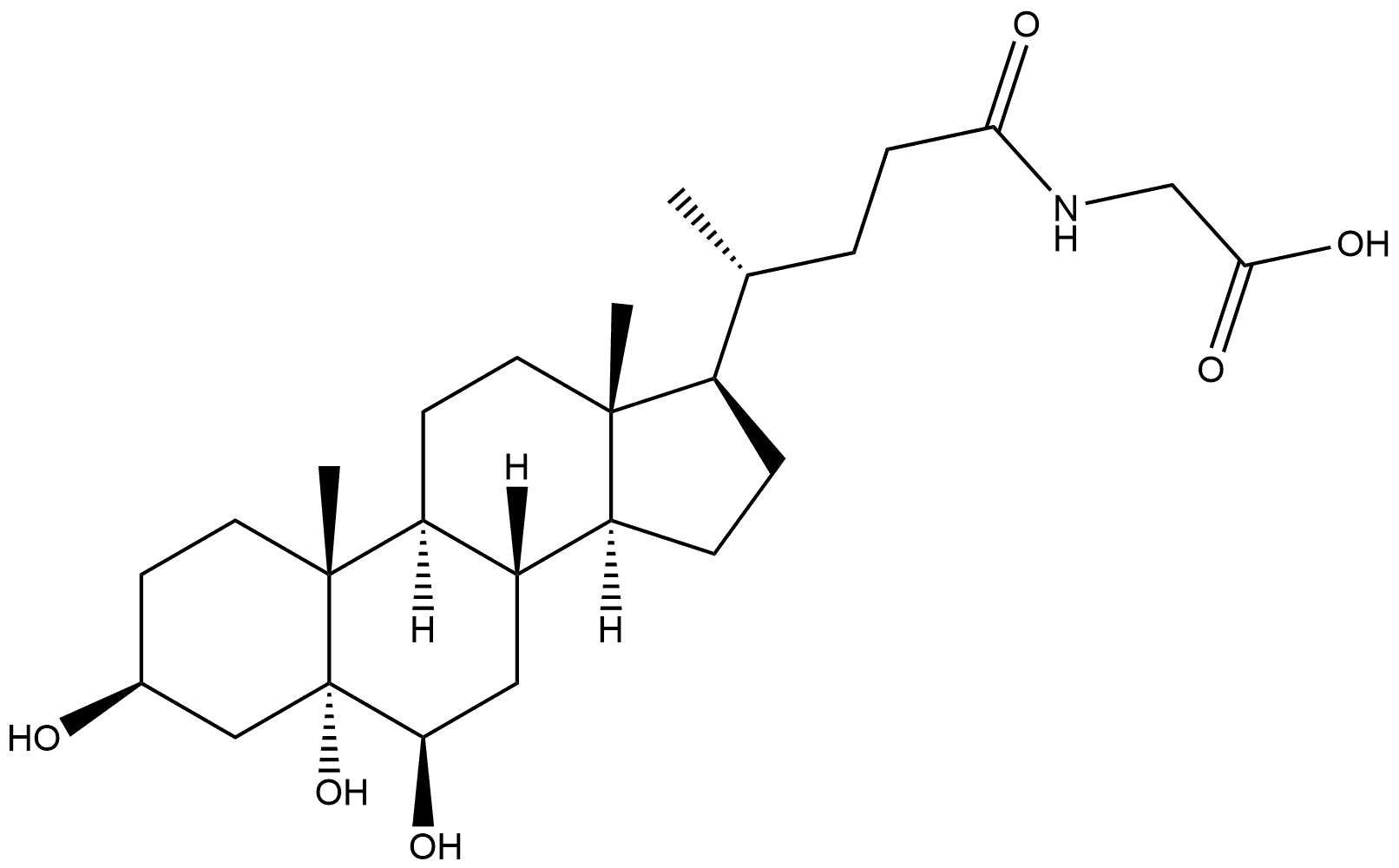 3-beta,5-alfa,6-beta-Glycotrihydroxycholanoic Acid Structure