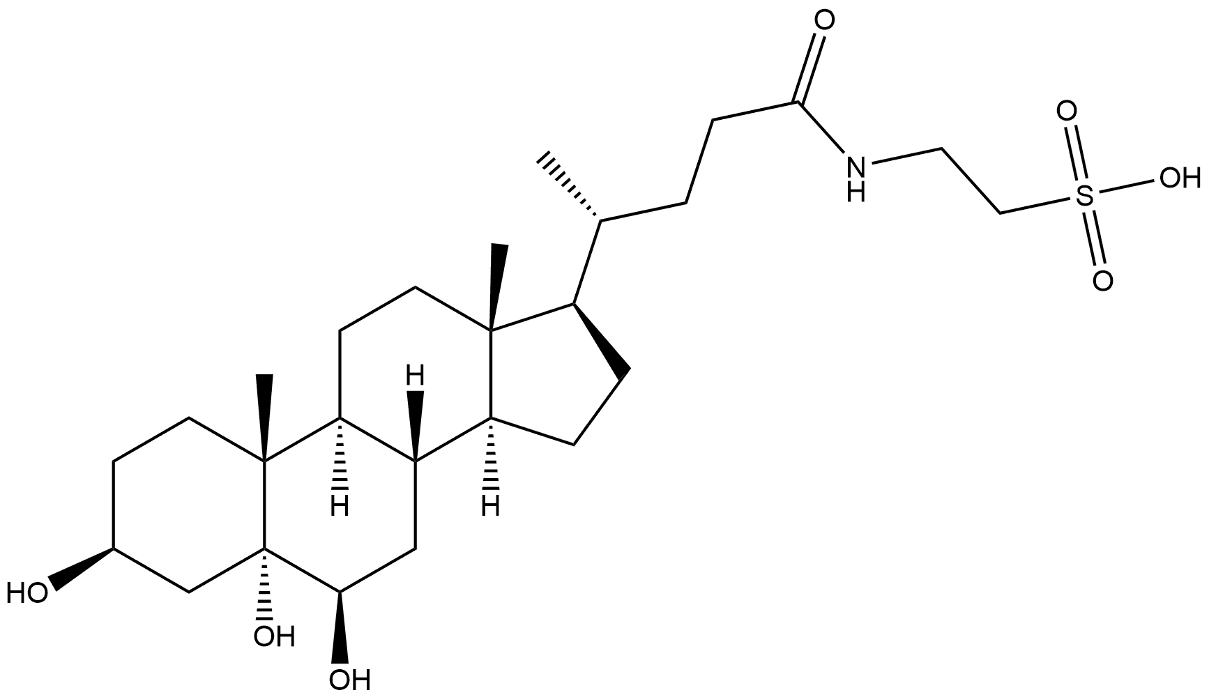 3-beta,5-alfa,6-beta-Taurotrihydroxycholanoic Acid Structure