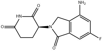 2,6-Piperidinedione, 3-(4-amino-6-fluoro-1,3-dihydro-1-oxo-2H-isoindol-2-yl)-, (3S)- Structure