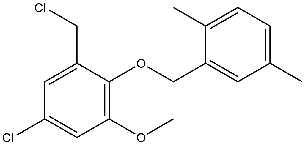 5-Chloro-1-(chloromethyl)-2-[(2,5-dimethylphenyl)methoxy]-3-methoxybenzene Structure