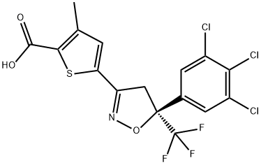 2-Thiophenecarboxylic acid, 5-[(5S)-4,5-dihydro-5-(3,4,5-trichlorophenyl)-5-(trifluoromethyl)-3-isoxazolyl]-3-methyl- Structure