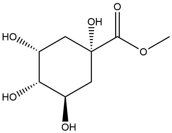 Cyclohexanecarboxylic acid, 1,3,4,5-tetrahydroxy-, methyl ester, (1α,3R,4α,5R)- 구조식 이미지