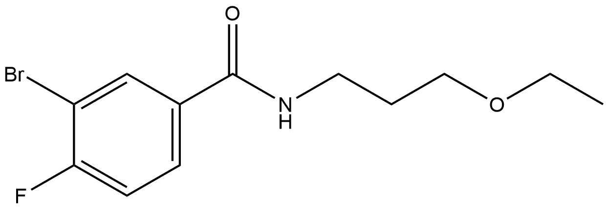 3-Bromo-N-(3-ethoxypropyl)-4-fluorobenzamide Structure