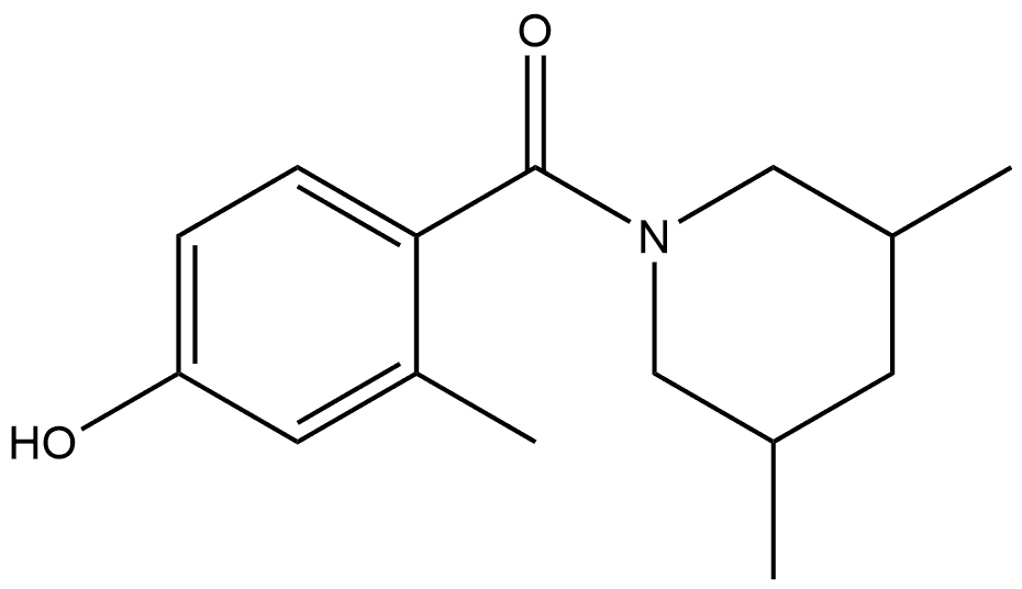 (3,5-Dimethyl-1-piperidinyl)(4-hydroxy-2-methylphenyl)methanone Structure