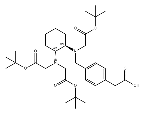 Benzeneacetic acid, 4-[[[(1R,2R)-2-[bis[2-(1,1-dimethylethoxy)-2-oxoethyl]amino]cyclohexyl][2-(1,1-dimethylethoxy)-2-oxoethyl]amino]methyl]-, rel- Structure