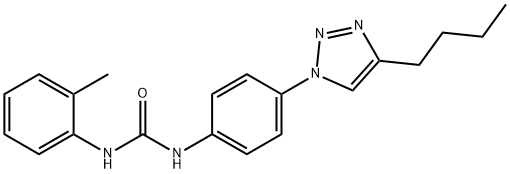 Urea, N-[4-(4-butyl-1H-1,2,3-triazol-1-yl)phenyl]-N'-(2-methylphenyl)- Structure