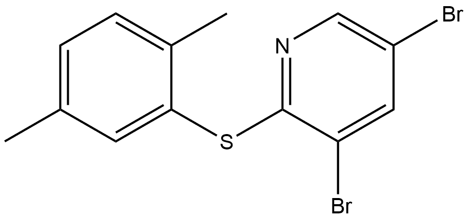 3,5-Dibromo-2-[(2,5-dimethylphenyl)thio]pyridine Structure