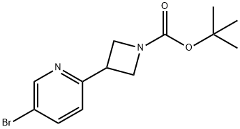 1-Azetidinecarboxylic acid, 3-(5-bromo-2-pyridinyl)-, 1,1-dimethylethyl ester 구조식 이미지