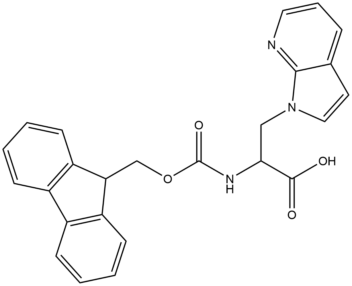 2-({[(9H-fluoren-9-yl)methoxy]carbonyl}amino)-3-{ 1H-pyrrolo[2,3-b]pyridin-1-yl}propanoic acid Structure