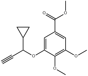 Benzoic acid, 3-[(1-cyclopropyl-2-propyn-1-yl)oxy]-4,5-dimethoxy-, methyl ester Structure