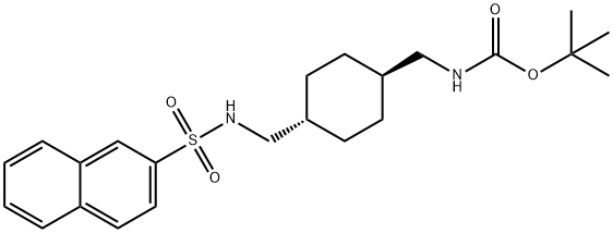 Carbamic acid, N-[[trans-4-[[(2-naphthalenylsulfonyl)amino]methyl]cyclohexyl]methyl]-, 1,1-dimethylethyl ester Structure