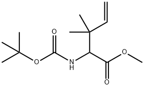 4-Pentenoic acid, 2-[[(1,1-dimethylethoxy)carbonyl]amino]-3,3-dimethyl-, methyl ester 구조식 이미지