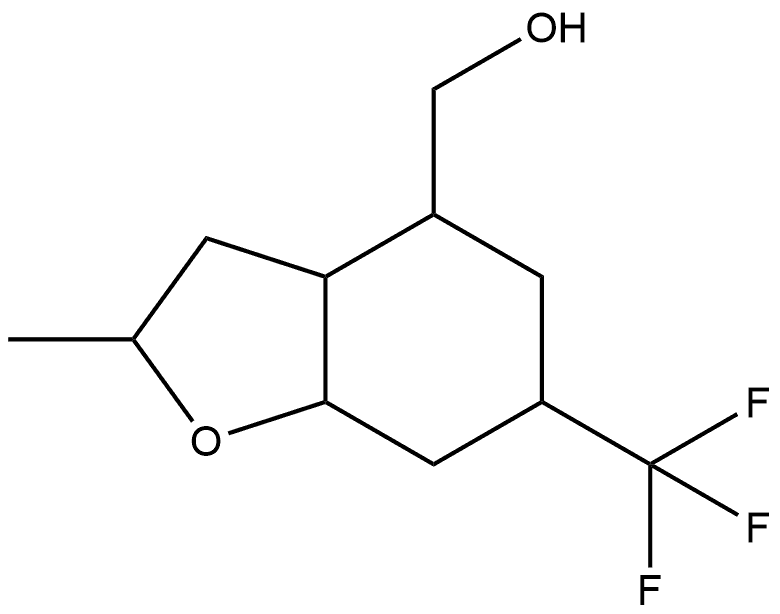 2-methyl-6-(trifluoromethyl)-octahydro-1-benzofuran-4-yl]methanol Structure