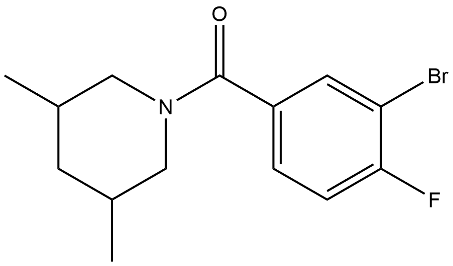 (3-Bromo-4-fluorophenyl)(3,5-dimethyl-1-piperidinyl)methanone Structure