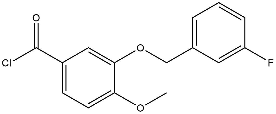 3-[(3-Fluorophenyl)methoxy]-4-methoxybenzoyl chloride Structure