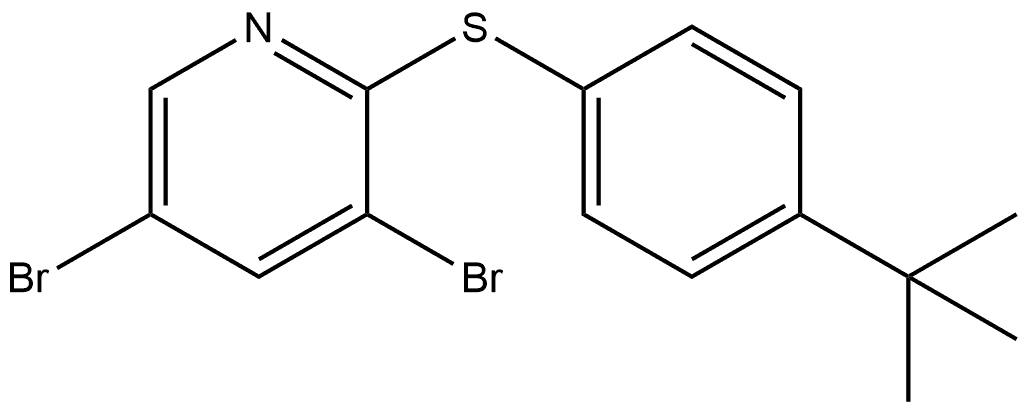 3,5-Dibromo-2-[[4-(1,1-dimethylethyl)phenyl]thio]pyridine 구조식 이미지