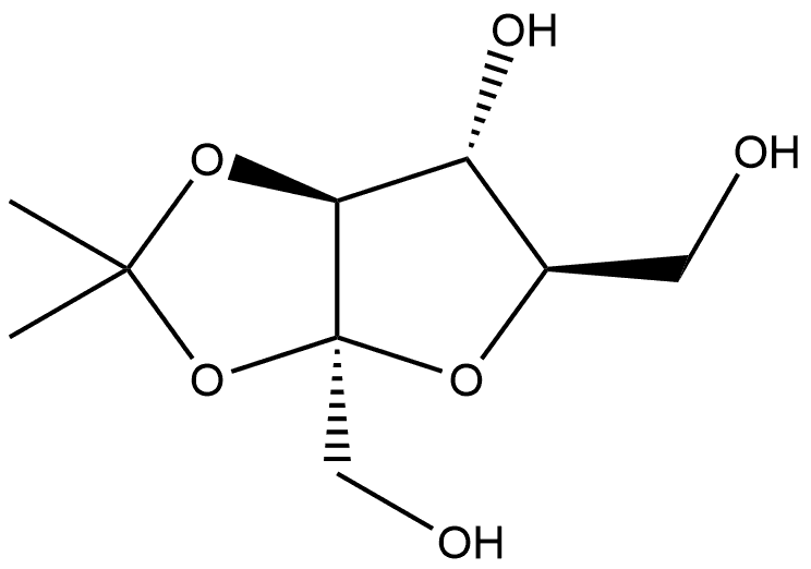 β-D-Fructofuranose, 2,3-O-(1-methylethylidene)- Structure