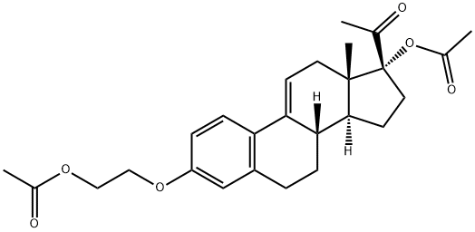 19-Norpregna-1,3,5(10),9(11)-tetraen-20-one, 17-(acetyloxy)-3-[2-(acetyloxy)ethoxy]- Structure