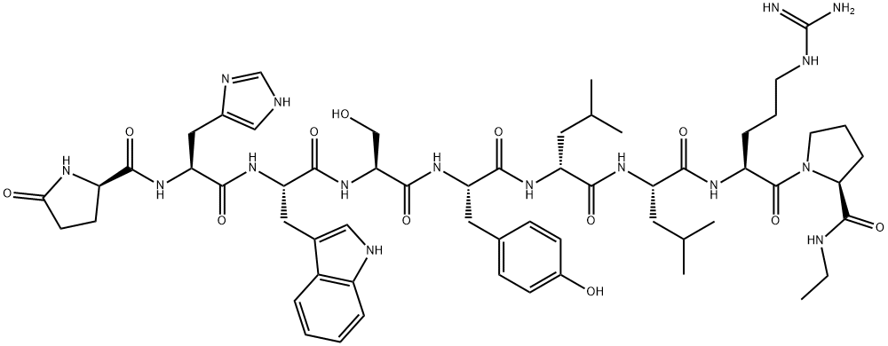 (Des-Gly10,D-Pyr1,D-Leu6,Pro-NHEt9)-LHRH 구조식 이미지