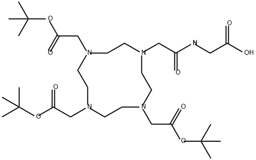 1,4,7,10-Tetraazacyclododecane-1,4,7-triacetic acid, 10-[2-[(carboxymethyl)amino]-2-oxoethyl]-, 1,4,7-tris(1,1-dimethylethyl) ester Structure