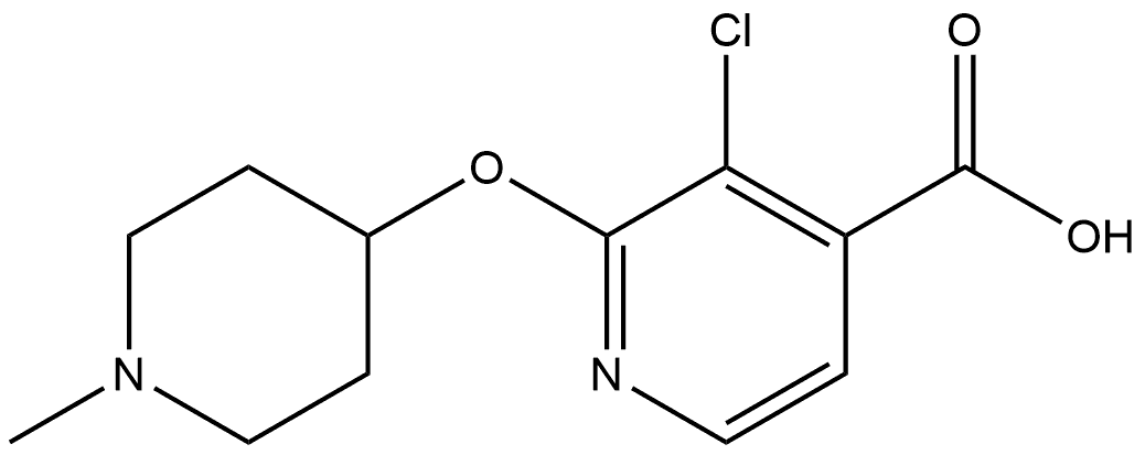 3-Chloro-2-[(1-methyl-4-piperidinyl)oxy]-4-pyridinecarboxylic acid Structure