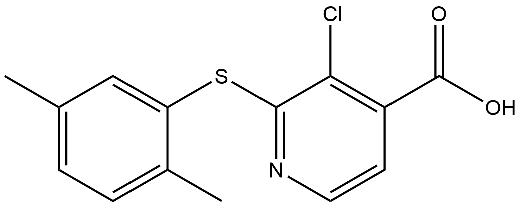 3-Chloro-2-[(2,5-dimethylphenyl)thio]-4-pyridinecarboxylic acid Structure