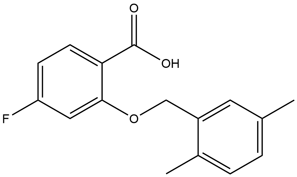 2-[(2,5-Dimethylphenyl)methoxy]-4-fluorobenzoic acid Structure