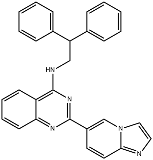 4-Quinazolinamine, N-(2,2-diphenylethyl)-2-imidazo[1,2-a]pyridin-6-yl- Structure