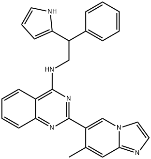 4-Quinazolinamine, 2-(7-methylimidazo[1,2-a]pyridin-6-yl)-N-[2-phenyl-2-(1H-pyrrol-2-yl)ethyl]- Structure