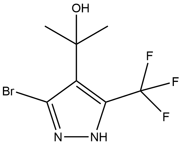 2-(3-Bromo-5-(trifluoromethyl)-1H-pyrazol-4-yl)propan-2-ol 구조식 이미지