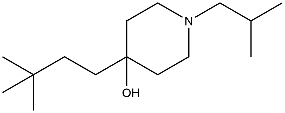 4-(3,3-Dimethylbutyl)-1-(2-methylpropyl)-4-piperidinol Structure