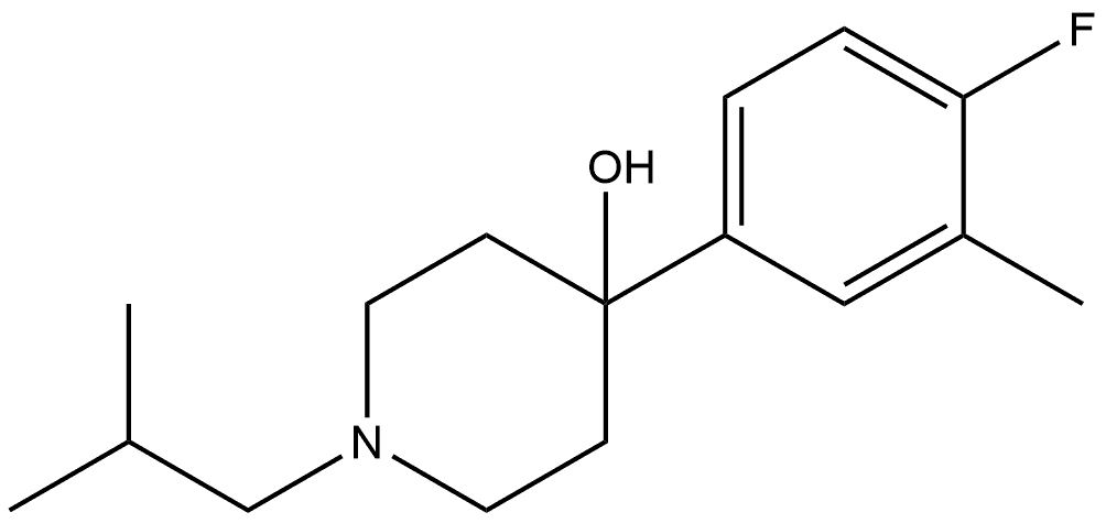 4-(4-Fluoro-3-methylphenyl)-1-(2-methylpropyl)-4-piperidinol Structure