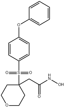2H-Pyran-4-acetamide, tetrahydro-N-hydroxy-4-[(4-phenoxyphenyl)sulfonyl]- 구조식 이미지