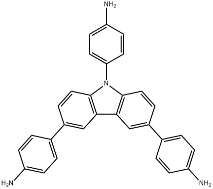 Benzenamine, 4,4',4''-(9H-carbazole-3,6,9-triyl)tris- Structure